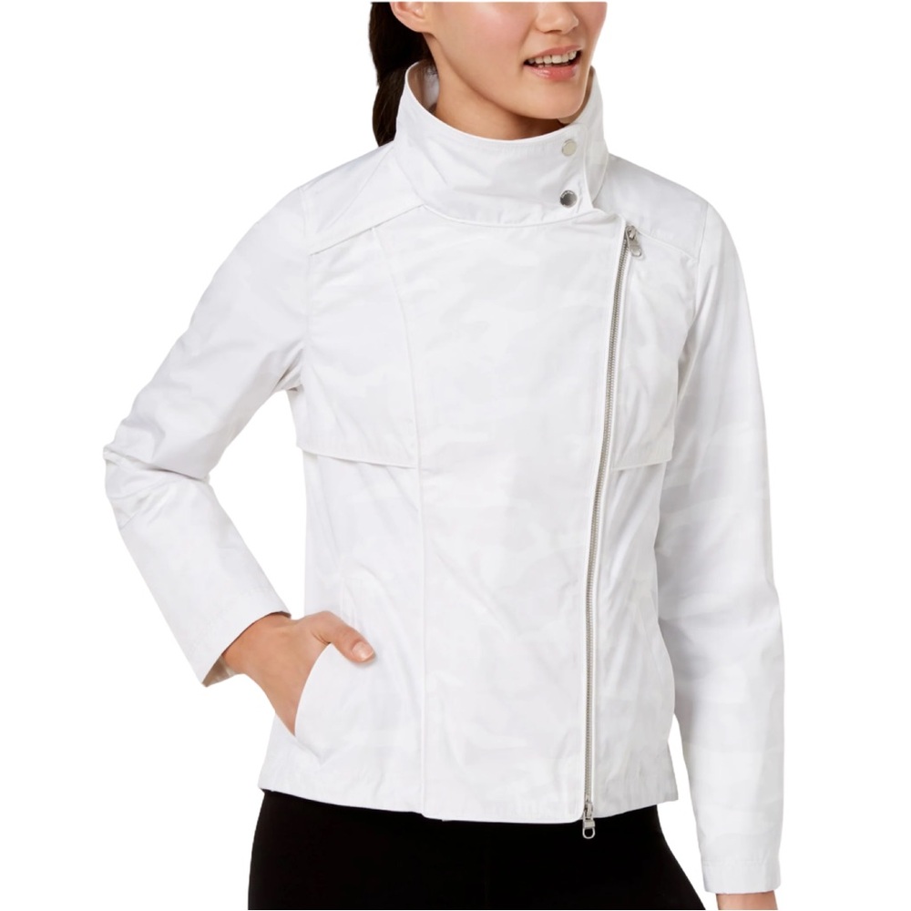 Calvin Klein Performance‎ Women’s Spectator White Camo Asymmetrical Zip Jacket L
